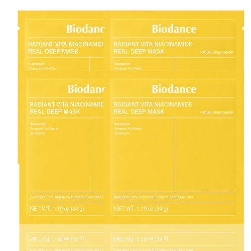 BIODANCE Radiant Vita Niacinamide Real Deep Mask (4-Pack)
